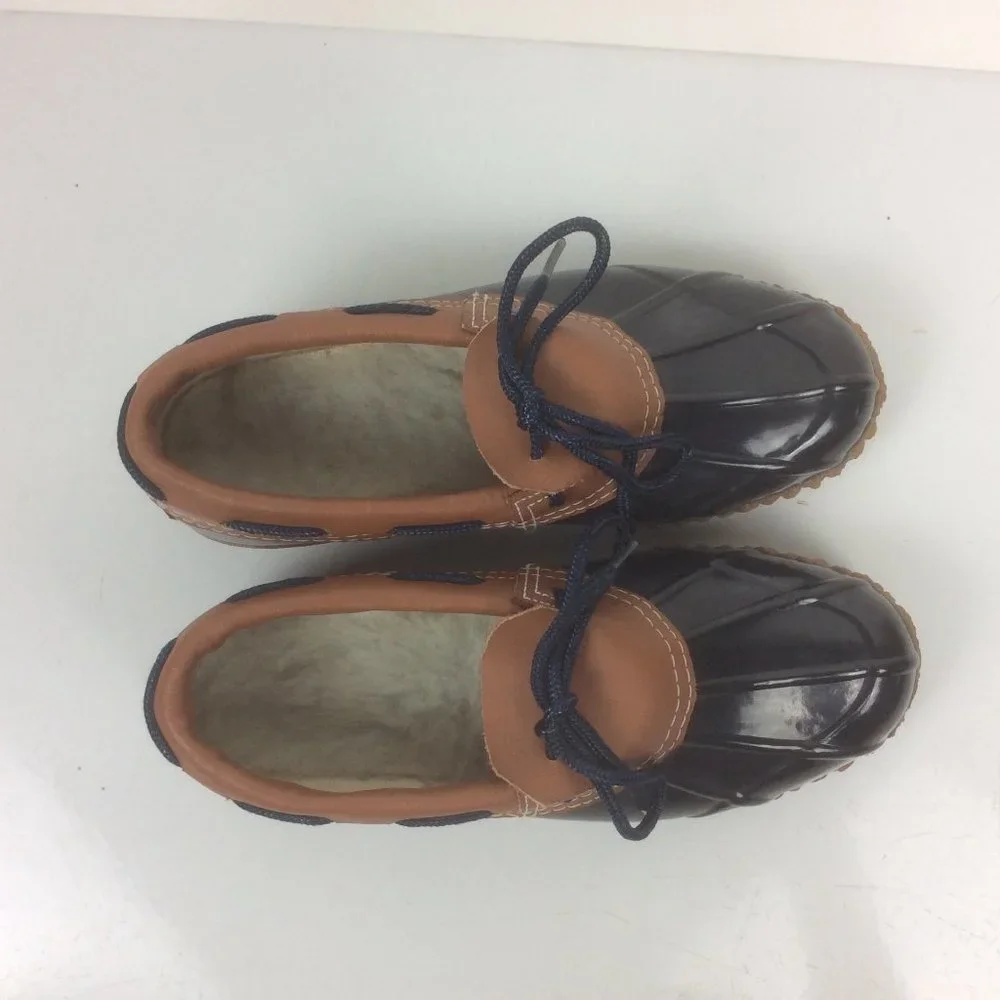 Pro Line Blue Waterproof Leather Outdoor Sheepskin Lined Rain Duck Shoes Size 6